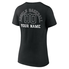 Los Angeles Angels Women's Monochrome Personalized Name & Number V-Neck T-Shirt - Black