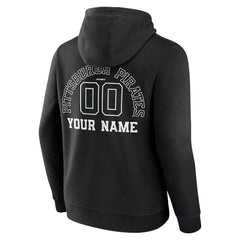 Pittsburgh Pirates Monochrome Personalized Name & Number Pullover Hoodie - Black
