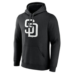 San Diego Padres Monochrome Personalized Name & Number Pullover Hoodie - Black