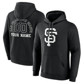 San Francisco Giants Monochrome Personalized Name & Number Pullover Hoodie - Black