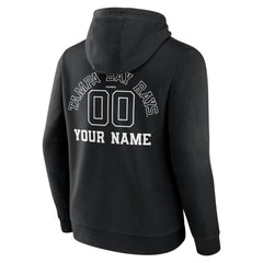 Tampa Bay Rays Monochrome Personalized Name & Number Pullover Hoodie - Black
