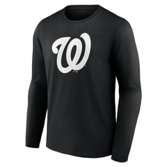 Washington Nationals Monochrome Personalized Name & Number Long Sleeve T-Shirt - Black