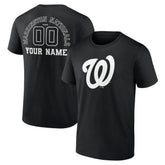 Washington Nationals Monochrome Personalized Name & Number T-Shirt - Black