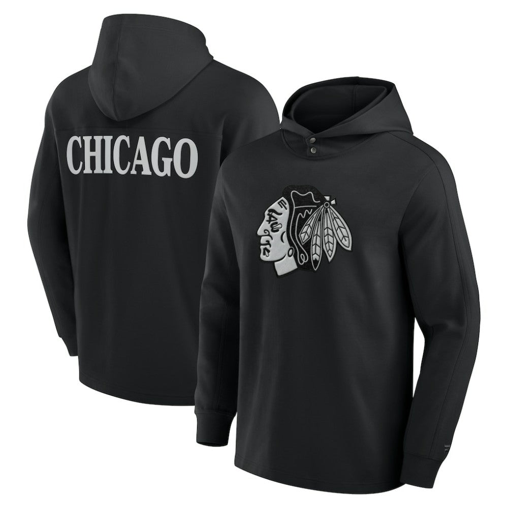 Chicago Blackhawks Fanatics Elements Blaze Tri-Blend Long Sleeve Hoodie T-Shirt