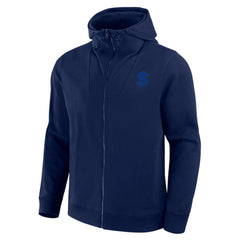 Seattle Kraken Fanatics Elements Tonal Primary Tri-Blend Full-Zip Hoodie