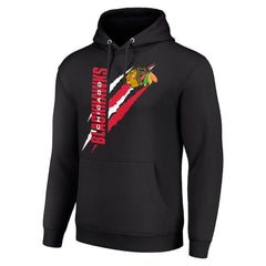 Chicago Blackhawks Starter Color Scratch Fleece Pullover Hoodie