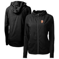 San Francisco Giants Cutter & Buck Women's City Connect Adapt Eco Knit Hybrid Recycled Full-Zip Hoodie - Black