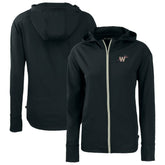 Washington Nationals Cutter & Buck Women's City Connect Daybreak Eco Recycled Full-Zip Hoodie - Black