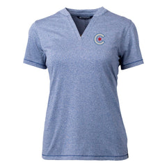 Chicago Cubs Cutter & Buck Women's City Connect Forge Heathered Stretch Blade Top - Heather Navy