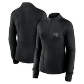 Philadelphia 76ers Women's Elements Match Raglan Quarter-Zip Top - Black | Fanatics online