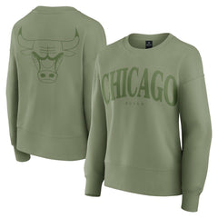 Chicago Bulls Women's Elements Flow Pullover Sweatshirt sale - Olive | Fanatics for sale