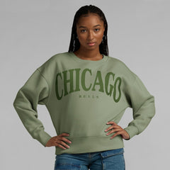Chicago Bulls Women's Elements Flow Pullover Sweatshirt sale - Olive | Fanatics for sale