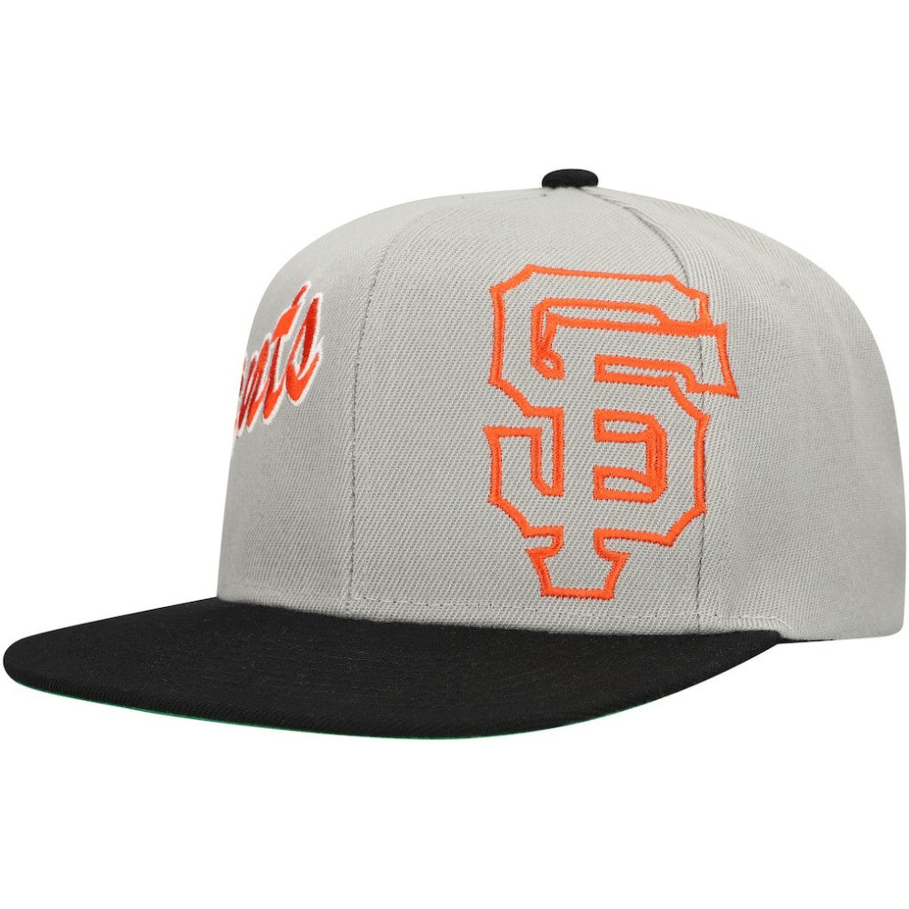 San Francisco Giants Knock Out Panel Snapback Hat - Gray | Mitchell & Ness
