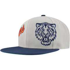 Detroit Tigers Knock Out Panel Snapback Hat - Gray | Mitchell & Ness