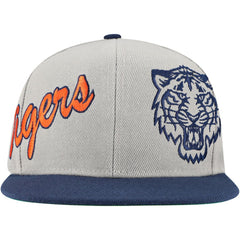 Detroit Tigers Knock Out Panel Snapback Hat - Gray | Mitchell & Ness