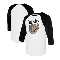Chicago White Sox Tiny Turnip Unisex Butterfly Glove 3/4-Sleeve Raglan T-Shirt - White/Black