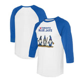 Toronto Blue Jays Tiny Turnip Unisex Gnomes 3/4-Sleeve Raglan T-Shirt - White/Royal