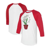 Los Angeles Angels Tiny Turnip Unisex Lilies & Ladybugs 3/4-Sleeve Raglan T-Shirt - White/Red