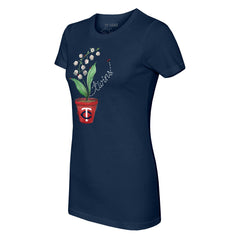 Minnesota Twins Tiny Turnip Women's Lilies & Ladybugs T-Shirt - Navy