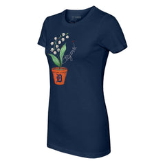 Detroit Tigers Tiny Turnip Women's Lilies & Ladybugs T-Shirt - Navy