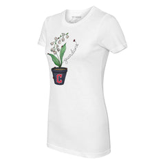 Cleveland Guardians Tiny Turnip Women's Lilies & Ladybugs T-Shirt - White