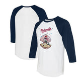 Washington Nationals Tiny Turnip Unisex Mermaid 3/4-Sleeve Raglan T-Shirt - White/Navy
