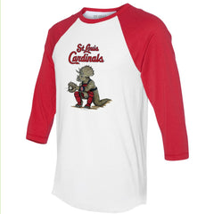 St. Louis Cardinals Tiny Turnip Unisex Triceratops 3/4-Sleeve Raglan T-Shirt - White/Red