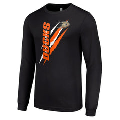 Anaheim Ducks Starter Color Scratch Long-Sleeve T-Shirt