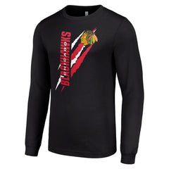 Chicago Blackhawks Starter Color Scratch Long-Sleeve T-Shirt