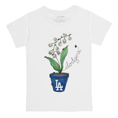 Los Angeles Dodgers Tiny Turnip Youth Lilies & Ladybugs T-Shirt - White