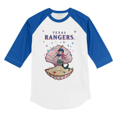 Texas Rangers Tiny Turnip Youth Mermaid 3/4-Sleeve Raglan T-Shirt - White/Royal