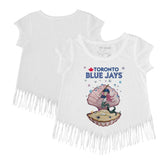Toronto Blue Jays Tiny Turnip Girls Youth Mermaid Fringe T-Shirt - White