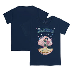 Seattle Mariners Tiny Turnip Youth Mermaid T-Shirt - Navy