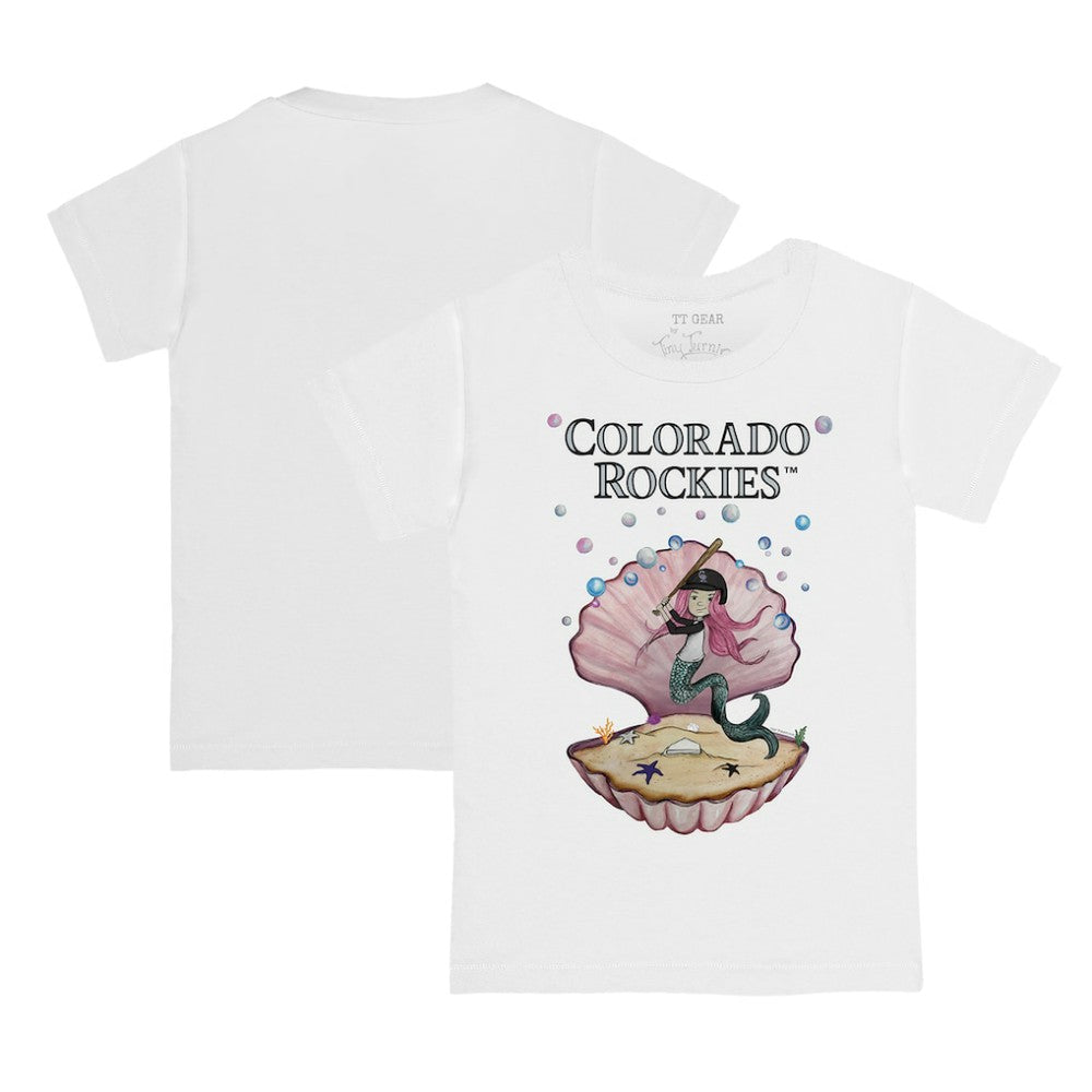 Colorado Rockies Tiny Turnip Youth Mermaid T-Shirt - White