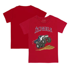 Los Angeles Angels Tiny Turnip Youth Monster Truck T-Shirt - Red