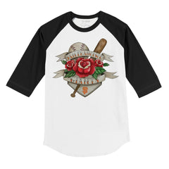 San Francisco Giants Tiny Turnip Youth Tattoo Rose 3/4-Sleeve Raglan T-Shirt - White/Black