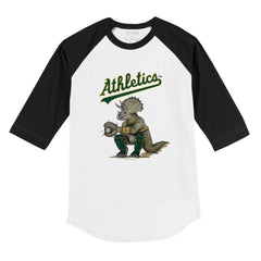 Athletics Tiny Turnip Youth Triceratops 3/4-Sleeve Raglan T-Shirt - White/Black