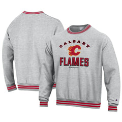 Calgary Flames Champion Reverse Weave Yarn Dye Pullover Sweatshirt