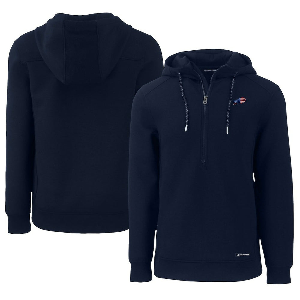 NFL Buffalo Bills Cutter & Buck Americana Roam Eco Half-Zip Recycled Pullover Hoodie