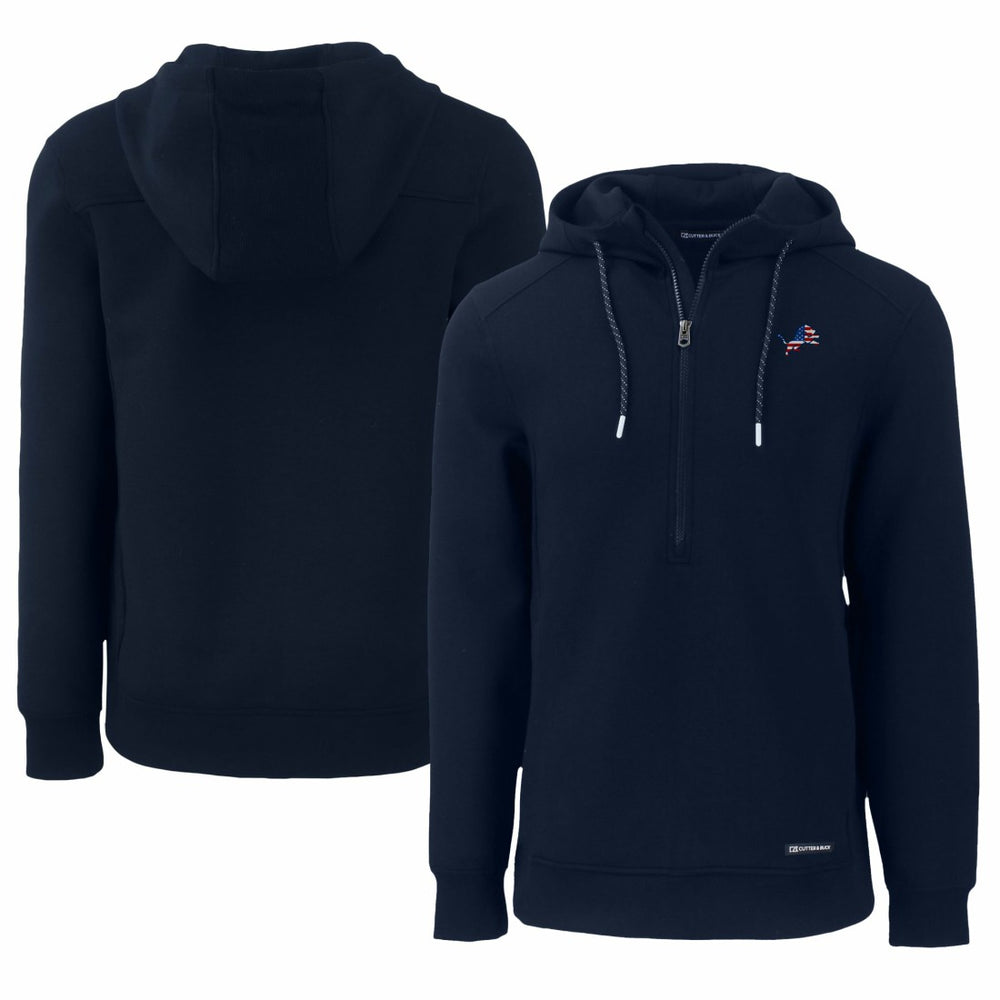 NFL Detroit Lions Cutter & Buck Americana Roam Eco Half-Zip Recycled Pullover Hoodie