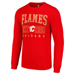 Calgary Flames Starter Retro Graphic Long Sleeve Crew T-Shirt