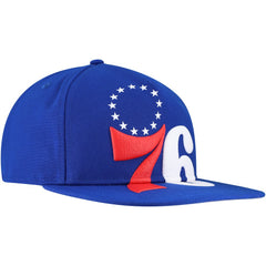 Philadelphia 76ers Oversized Puff Print Logo Golfer Snapback Hat - Royal | New Era sale