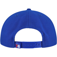 Philadelphia 76ers Oversized Puff Print Logo Golfer Snapback Hat - Royal | New Era sale