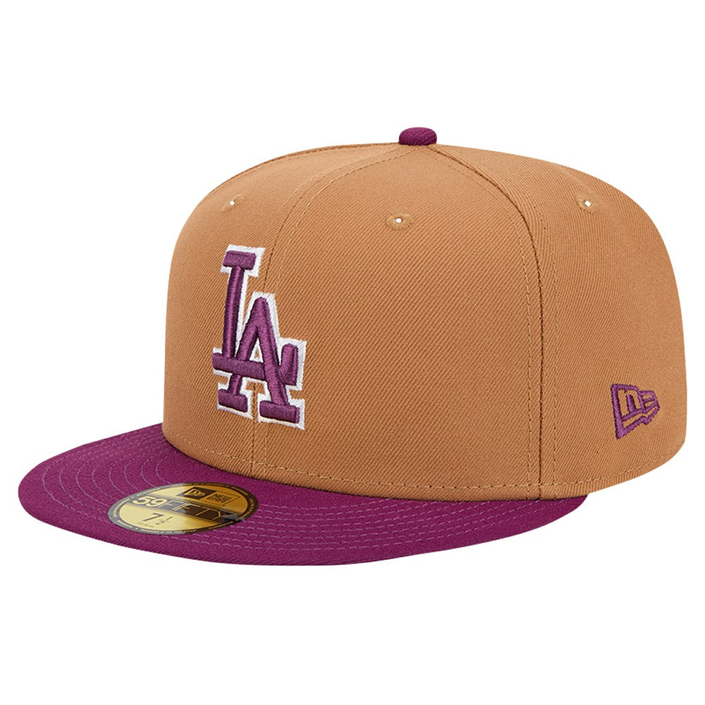 Los Angeles Dodgers Two-Tone Color Pack 59FIFTY Fitted Hat - Brown/Purple | New Era