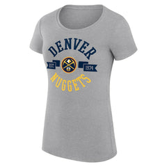 Denver Nuggets G-III 4Her by Carl Banks Women's Super-Slim Fit Lightweight Large City Logo T-Shirt sale - Heather Gray for sale