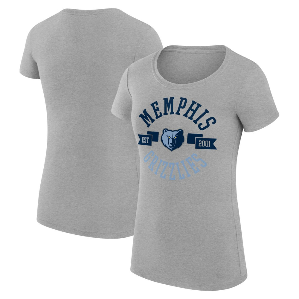 Memphis Grizzlies G-III 4Her by Carl Banks Women's Super-Slim Fit Lightweight Large City Logo T-Shirt - Heather Gray sale