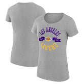 Los Angeles Lakers G-III 4Her by Carl Banks Women's Super-Slim Fit Lightweight Large City Logo T-Shirt - Heather Gray discount