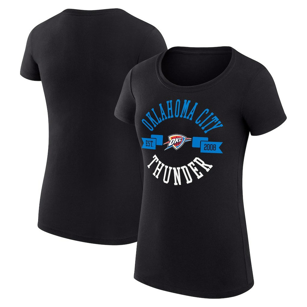 Oklahoma City Thunder G-III 4Her by Carl Banks Women's Super-Slim Fit Lightweight Large City Logo T-Shirt - Black discount