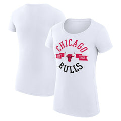 Chicago Bulls G-III 4Her by Carl Banks Women's Super-Slim Fit Lightweight Large City Logo T-Shirt sale - White discount