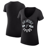 San Antonio Spurs G-III 4Her by Carl Banks Women's Super-Slim Fit Lightweight Large City Logo V-Neck T-Shirt - Black discount